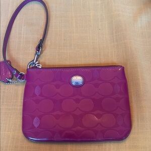 Vintage Coach Purple Patent Wristlet Clutch